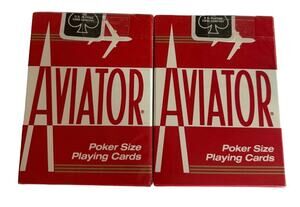 Aviator Poker Size Playing Cards 2 Deck Lot Red Sealed Made in USA 914
